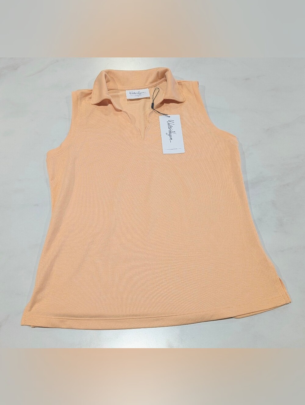 Walter Hagen Sleeveless Collared Tank - Peach
